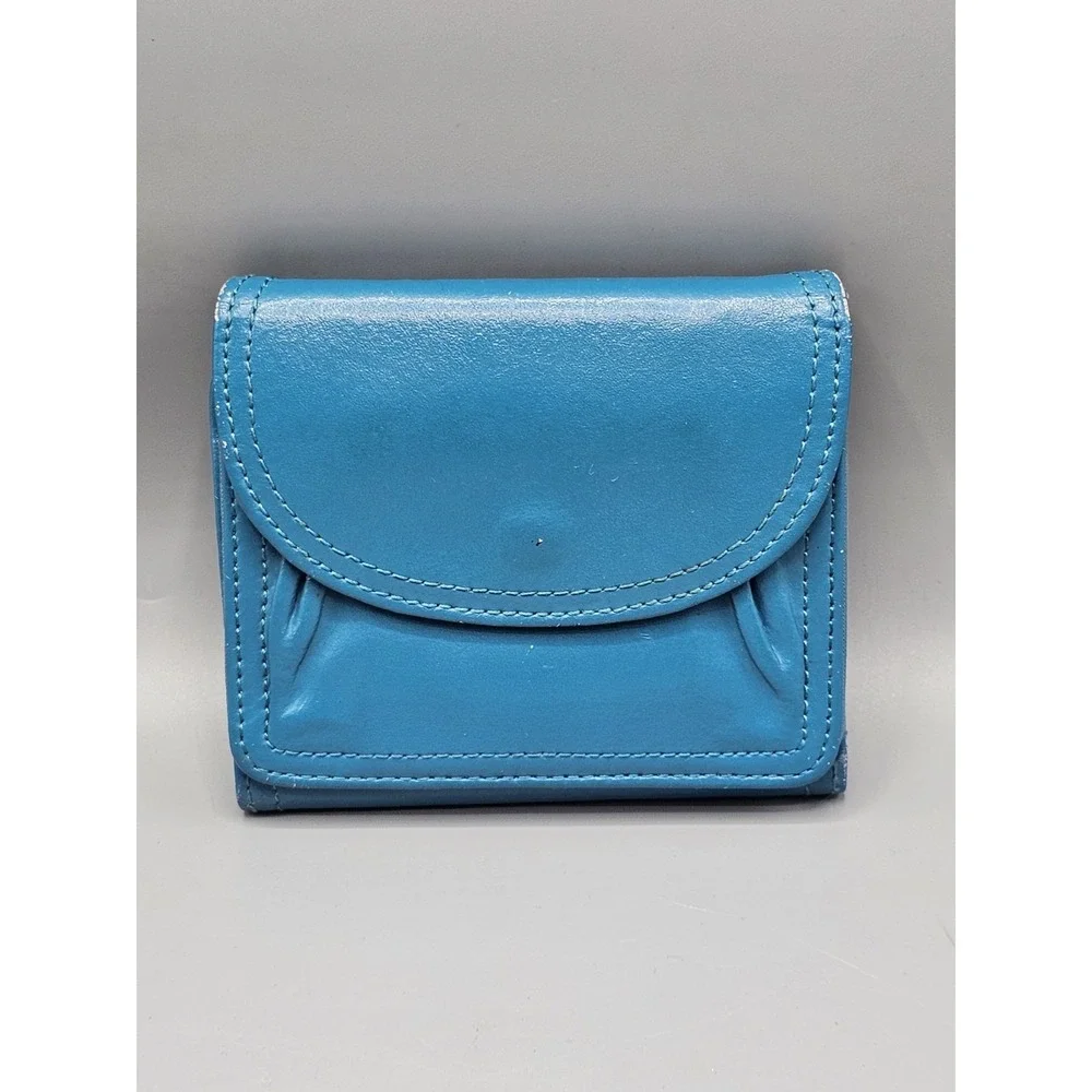 Vintage Wilson Leather Pelle Studios Teal Blue Leather‎ Wallet